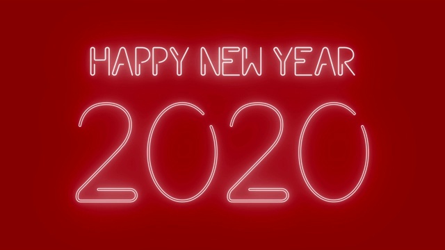 4K新年快乐- 2020动画-红色背景视频下载