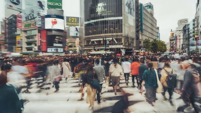 涩谷最繁忙的人行横道，东京，日本视频素材
