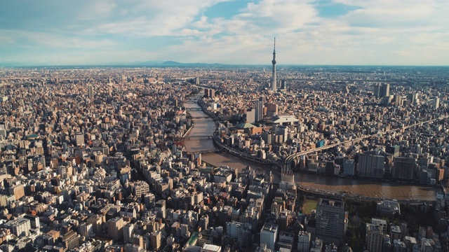 东京市中心鸟瞰图，日本视频下载