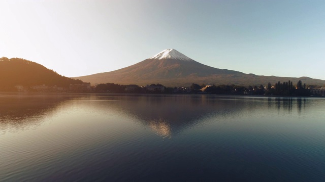 快速移动的富士山和川口湖，日本视频下载