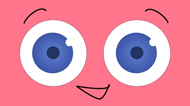 4K卡通笑脸，大蓝眼睛|可循环视频下载
