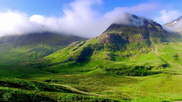 苏格兰格伦科山上美丽的黎明视频素材