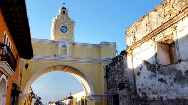 危地马拉安提瓜的圣卡塔琳娜拱门视频下载