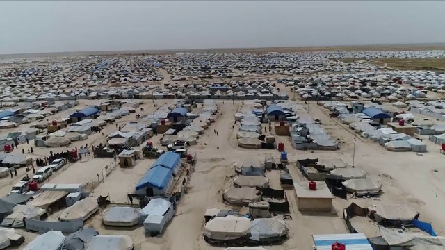 叙利亚Al Hol难民营的无人机拍摄视频下载