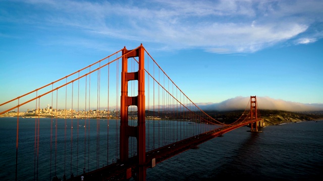 金门大桥日落在旧金山的加利福尼亚日落视频素材