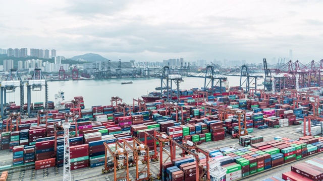 香港货柜码头视频素材