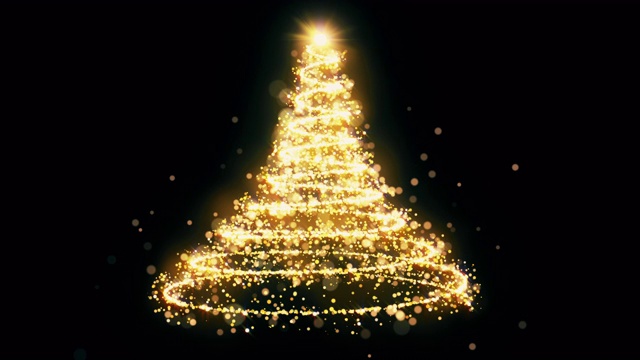 金光闪烁，闪耀着光芒。闪亮的圣诞粒子介绍视频素材