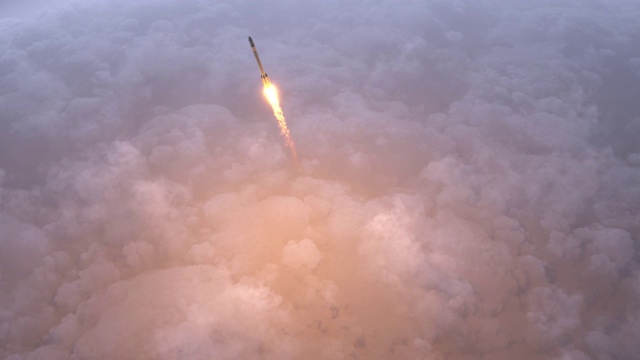火箭飞向太空视频素材