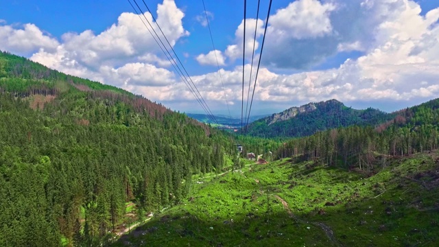 在夏天从kasproy Wierch乘坐缆车，Tatras视频素材