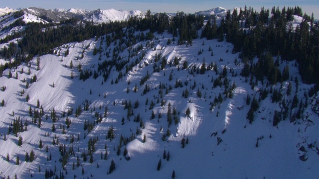 大雪覆盖着偏远的山林。视频下载