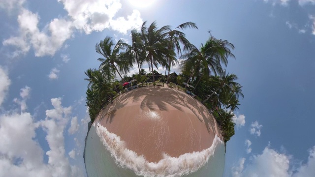 ZO /小星球效应沙滩上的波浪视频素材