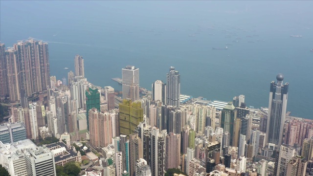 香港，维多利亚山顶的航拍镜头视频下载