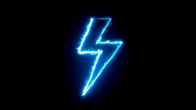 闪电形状，电流，蓝色能量暗动画视频下载