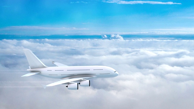 商业飞机在天空中飞行视频素材