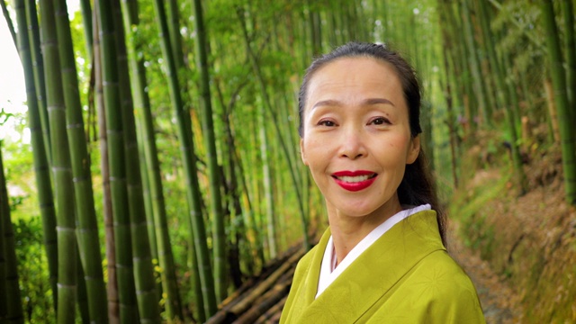 日本京都的一名日本妇女视频素材