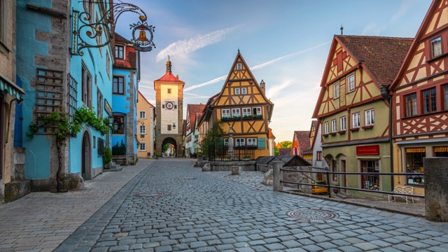 德国的中世纪小镇罗滕堡-时光流逝视频下载