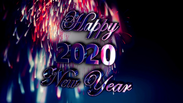 2020年新年快乐，可循环的烟花背景视频下载