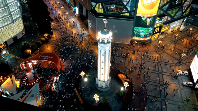 解放纪念碑，位于中国重庆中部。视频素材