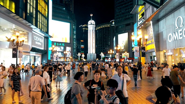 解放纪念碑，位于中国重庆中部。视频下载