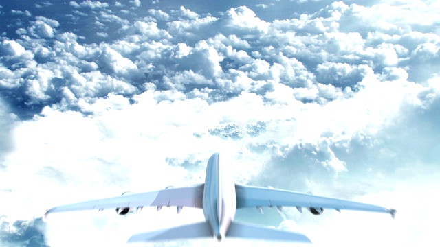 商业飞机在天空中飞行视频素材