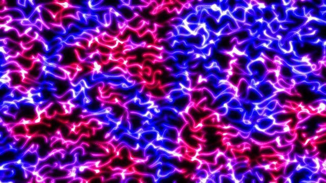 流动的粉色和蓝色分形电能波束- 4K无缝循环运动背景动画视频素材