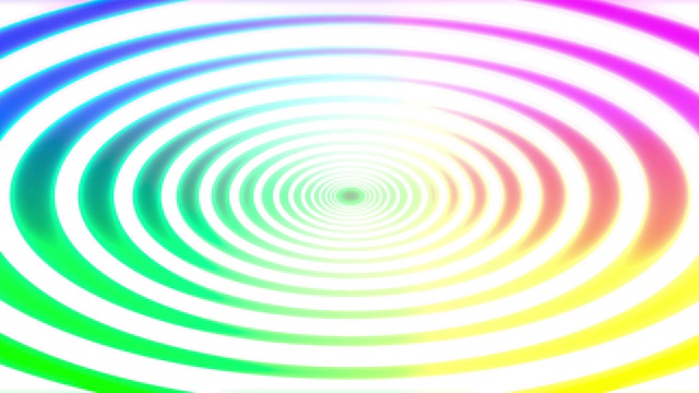 摘要彩虹螺旋psihodelic隧道背景。无缝循环4k动画。虚拟现实未来设计3d渲染视频下载