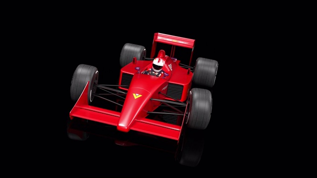 一般的红色赛车在黑色背景的慢动作超速视频素材