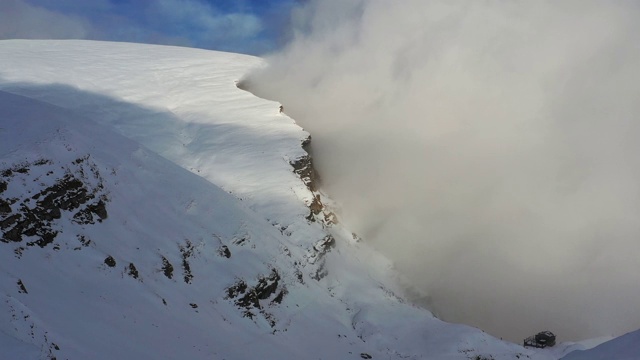 用4k无人机拍摄布吉山脉高原冬季的画面视频素材