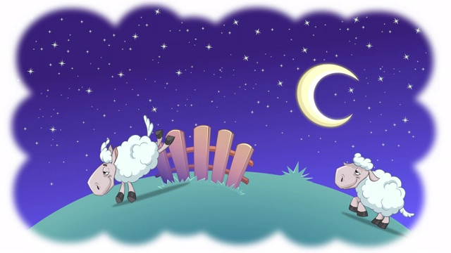 绵羊跳过栅栏的动画视频素材