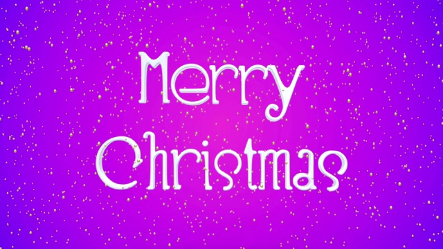 圣诞快乐，新年快乐，紫罗兰背景。动画节日白字。贺卡，横幅，壁纸。视频素材