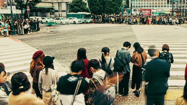 涉谷最繁忙的人行横道，东京，日本视频素材