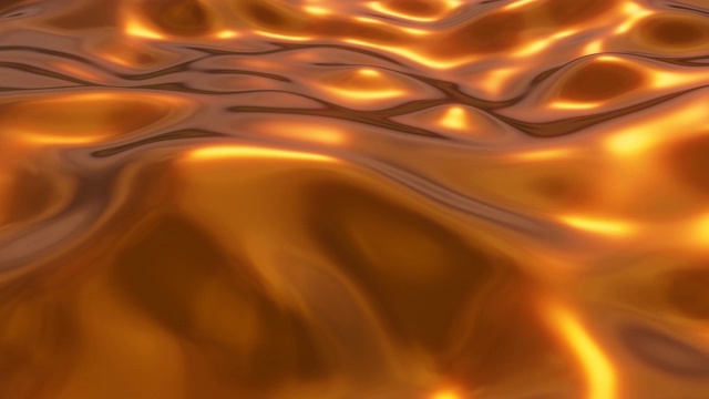 3d黄金波浪背景，豪华的黄金织物在运动，动画4k环视频素材