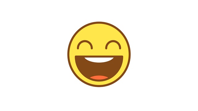 Emoticon笑得很大声。动画表情符号。阿尔法通道视频下载