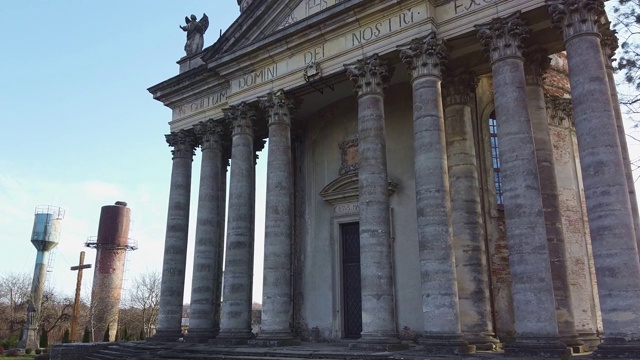 罗马天主教教堂天线，乌克兰视频素材