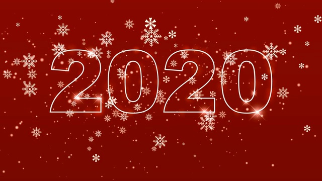 高质量的设定新年动画。文本2019切换到2020。新年快乐理念。4 k UHD决议视频下载