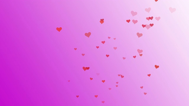 浪漫的红心在粉红色的背景上飞舞视频素材