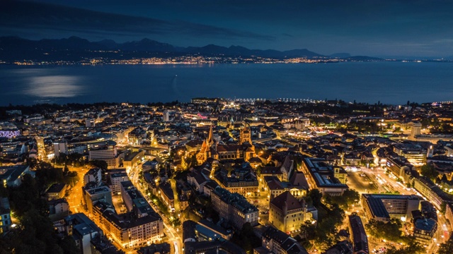 Hyperlapse:瑞士洛桑城市景观视频下载