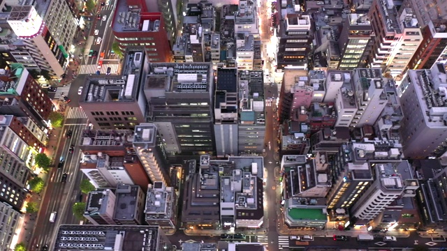 东京新桥市的傍晚鸟瞰图视频素材