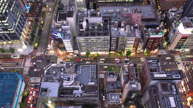 东京新桥市的傍晚鸟瞰图视频素材