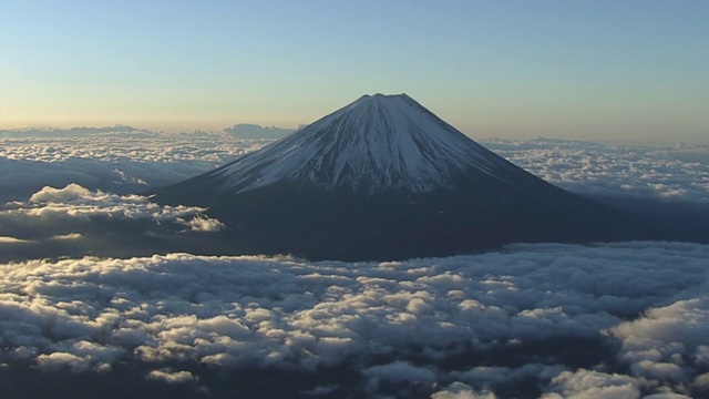 空中，富士山和云海，日本视频下载