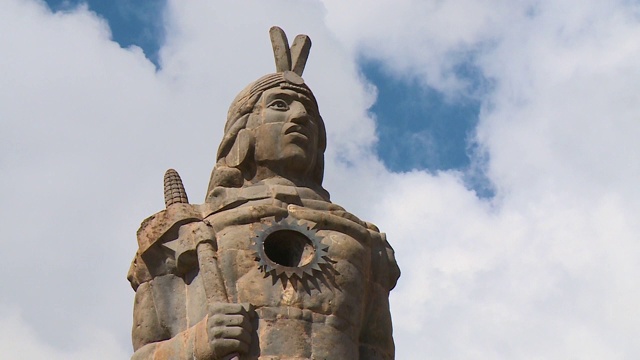 帕查库德雕像正面视图，库斯科，秘鲁视频下载