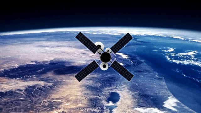 间谍卫星绕地球运行。NASA公共领域图像视频素材