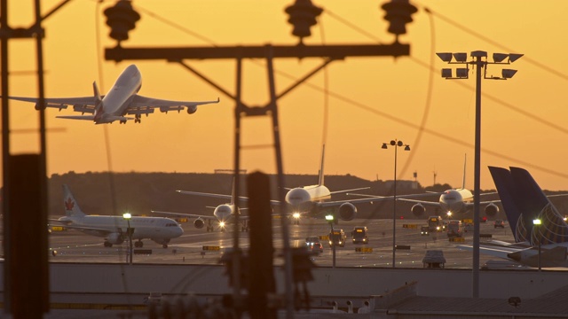 着陆,乘客,洛杉矶飞机场,发动机视频素材