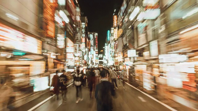 东京新宿歌舞伎町的超时空。日本视频素材