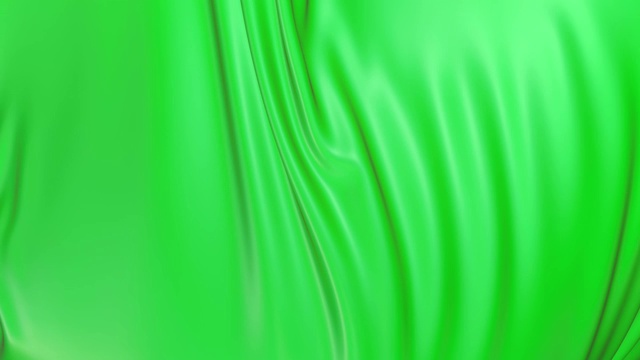 波浪绿布表面的4k 3D平滑动画，在流体表面形成波纹或组织中的褶皱。绿色丝质织物在空气中慢动作形成美丽的褶皱。21视频下载