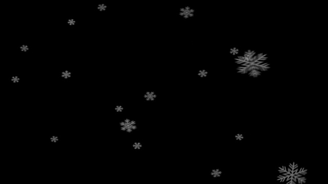 纹理雪花落在黑色背景上。遮罩或背景高清1920x1080视频素材