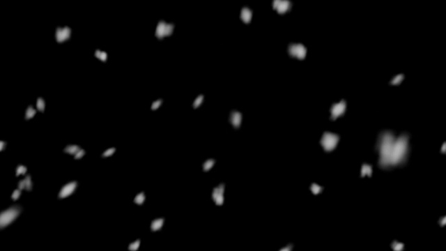 大雪片从顶部落下，黑色背景高清1920x1080视频素材