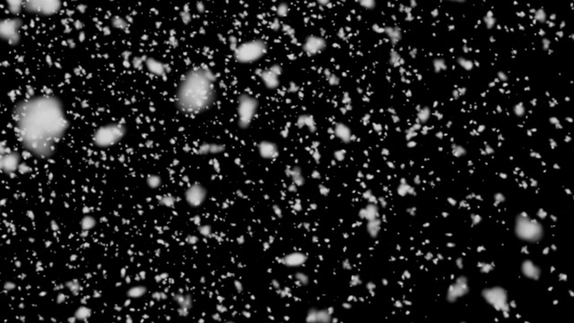 大雪片从顶部落下，黑色背景高清1920x1080视频素材