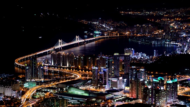 韩国釜山，市中心区和光andaegyo桥交通/苏永古视频素材