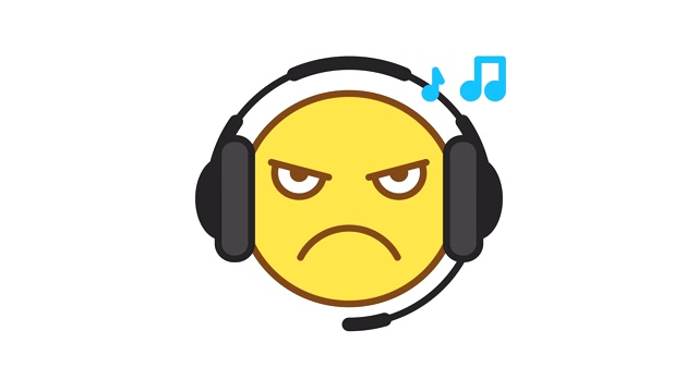 Emoticon耳机听音乐选项4。动画表情符号。阿尔法通道视频素材